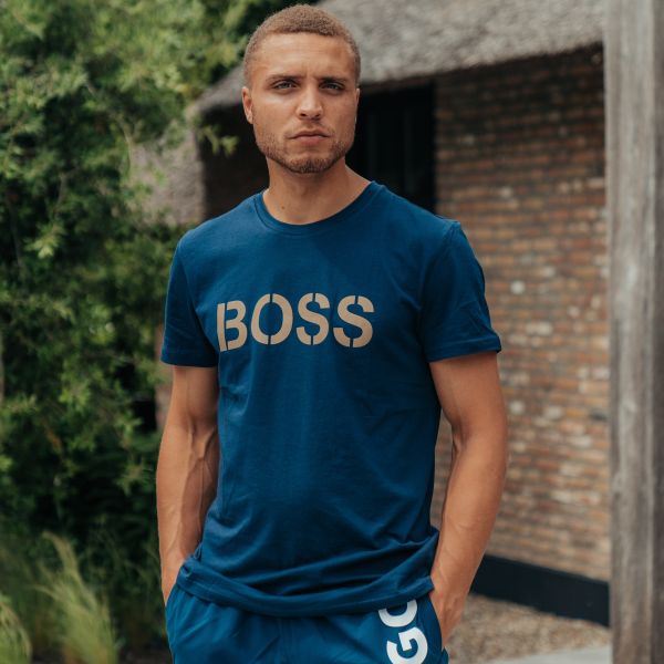 Boss printed t-shirt navy