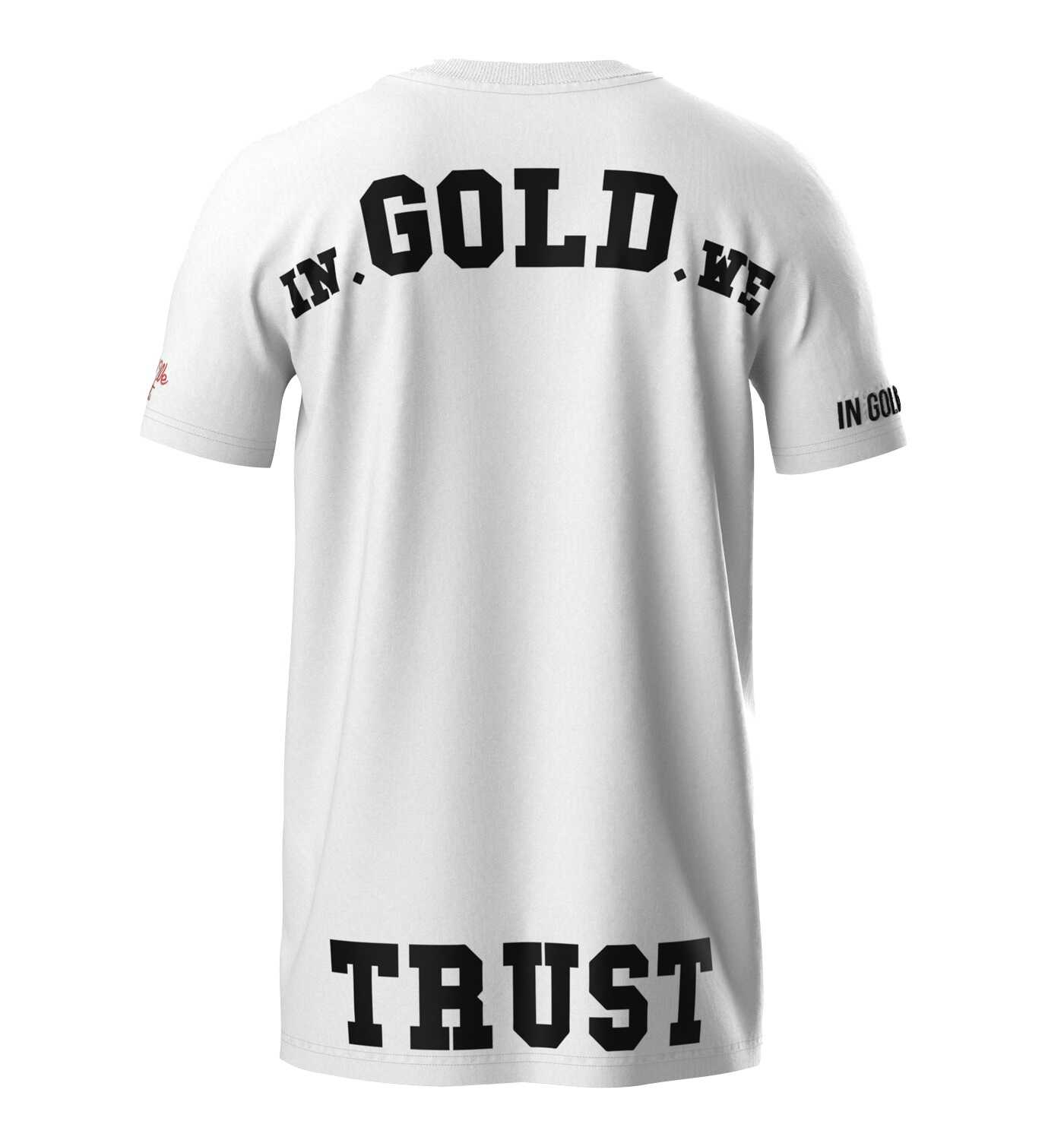 In Gold We Trust Pusha T-shirt Wit IGWTT-050