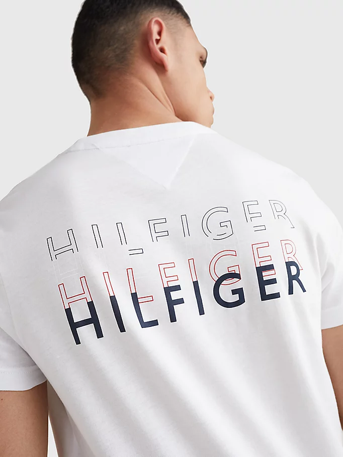 Tommy Hilfiger Stacked Back Logo T-shirt wit