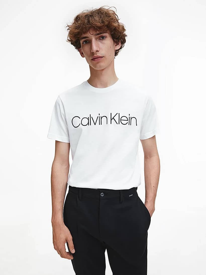calvin klein front logo t-shirt wit 2 K10K104063