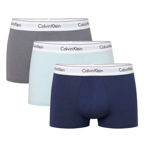 Calvin Klein Trunk Boxer 3-Pack Navy/Licht Blauw/Grijs