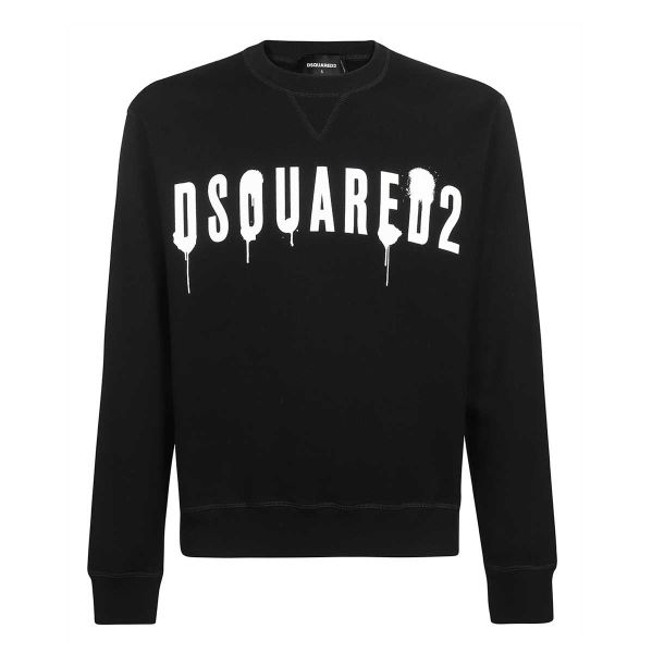 dsquared2 painted sweater zwart