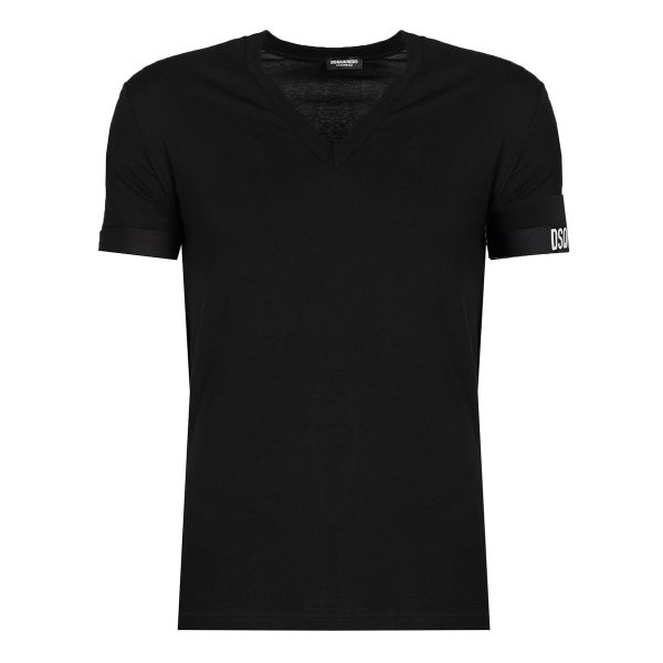 Dsquared2 V-Hals Basic T-shirt Zwart