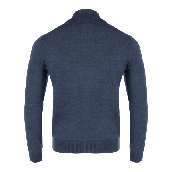 gran sasso knitwear half zip sweater donker blauw