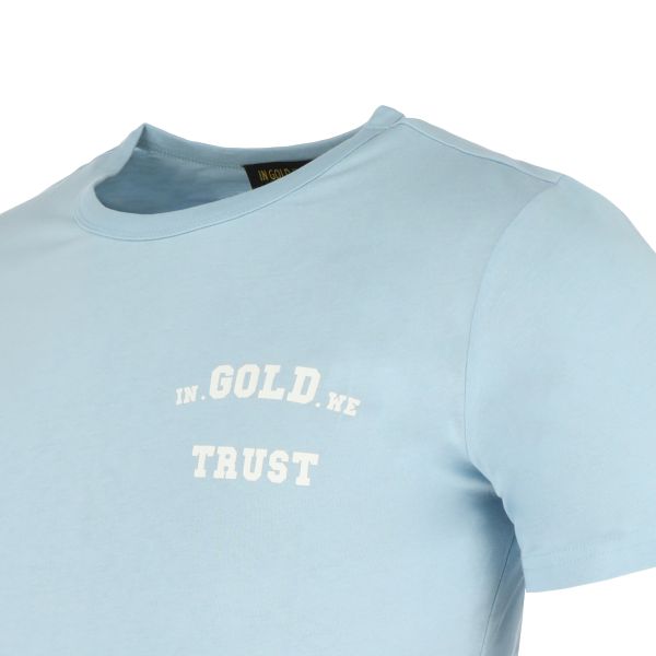 In Gold We Trust Basic T-shirt Blauw