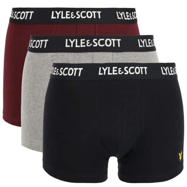 lyle & scott boxer 3-pack bordeaux