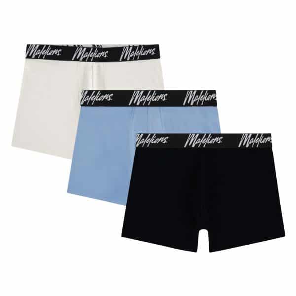 Malelions Boxer 3-Pack Blauw/Wit/Zwart