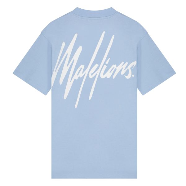 Malelions Oversized Signature T-shirt Licht Blauw