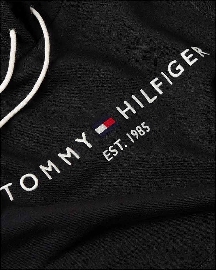 Tommy Hilfiger Logo Hoodie Zwart MW0MW10752