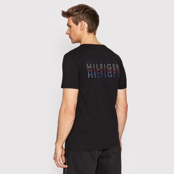 Tommy Hilfiger Stacked Back Logo T-shirt Zwart