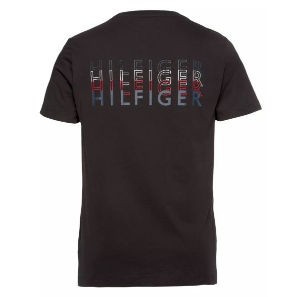 Tommy Hilfiger Stacked Back Logo T-shirt Zwart