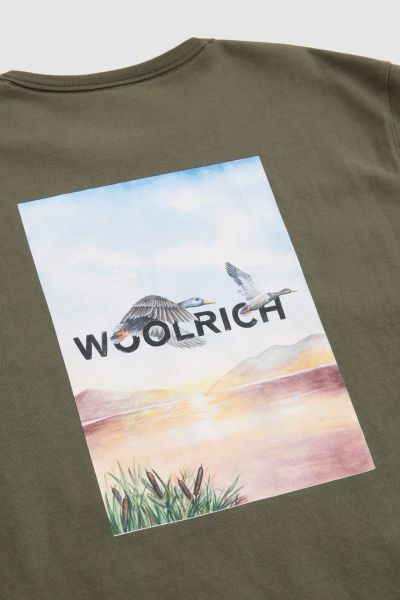 Woolrich Outdoor T-shirt Donker Groen