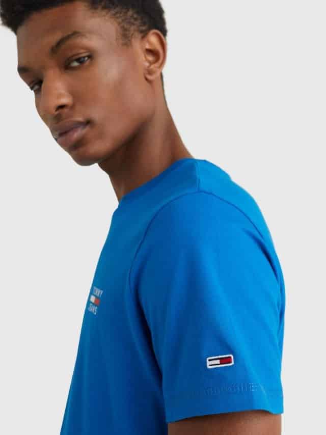 tommy jeans logo chest t-shirt blauw 2
