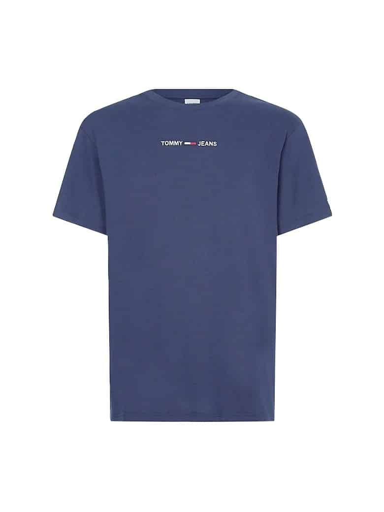 tommy jeans small text t-shirt navy