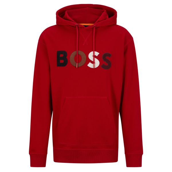 Boss Colour Logo Hoodie Rood