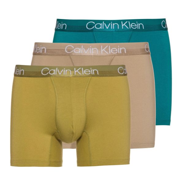 Calvin Klein Boxer Brief 3-Pack Beige/Turquoise/Groen