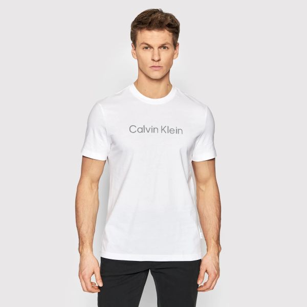 Calvin Klein Raised Striped Logo T-shirt Wit