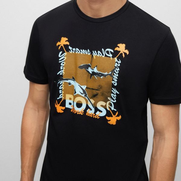Boss TeeShark T-shirt Zwart
