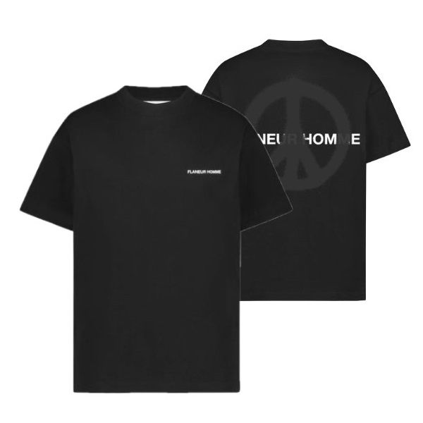 flaneur homme peace t-shirt zwart