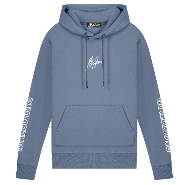 Malelions Stained Hoodie Blauw
