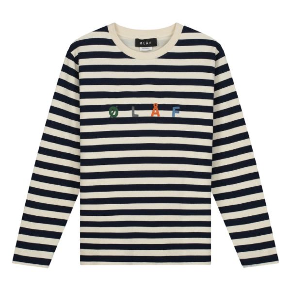 Olaf Stripe Sans T-shirt Lange Mouw Blauw/Wit