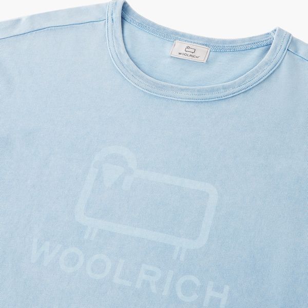 woolrich macro logo t-shirt licht blauw