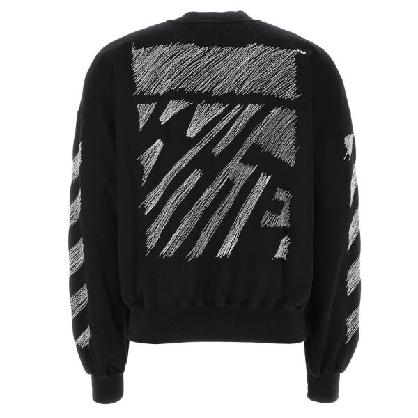 Off-White Scribble Diagonal Boxy Sweater Zwart