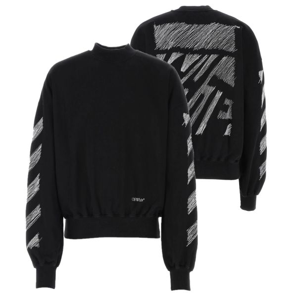 Off-White Scribble Diagonal Boxy Sweater Zwart