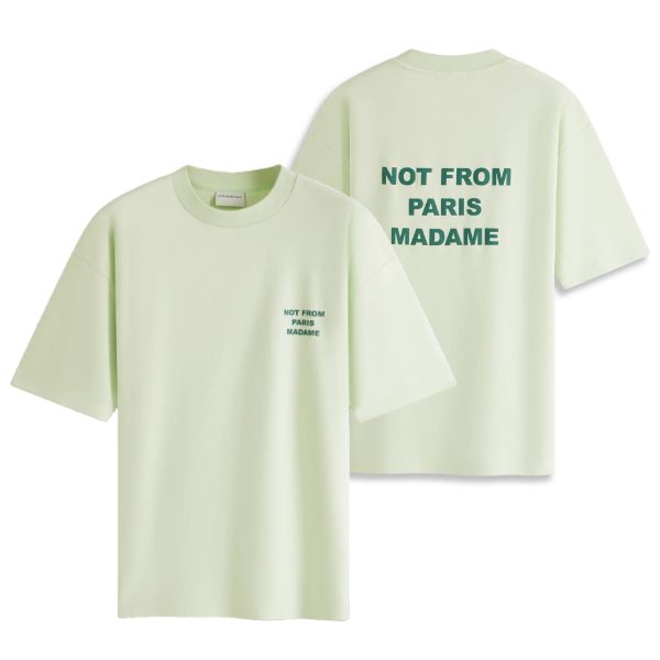 Drôle De Monsieur Slogan T-shirt Licht Groen