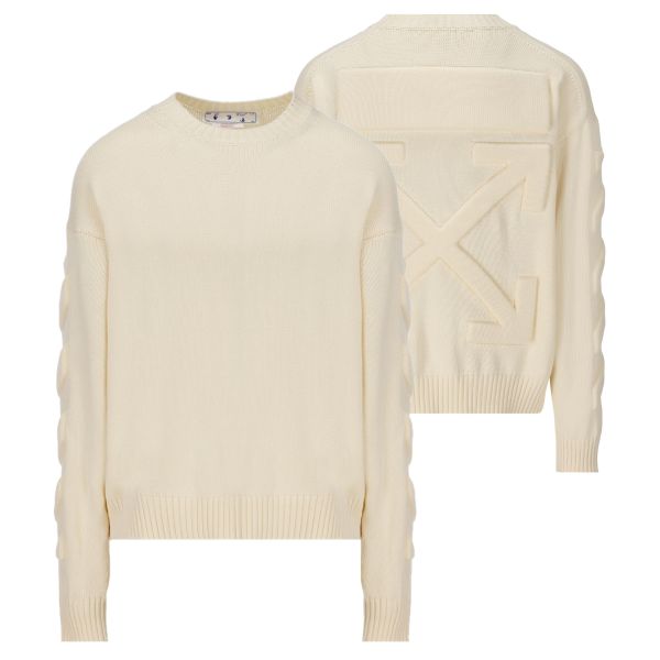 Off-White 3D Diagonal Knitted Sweater Beige