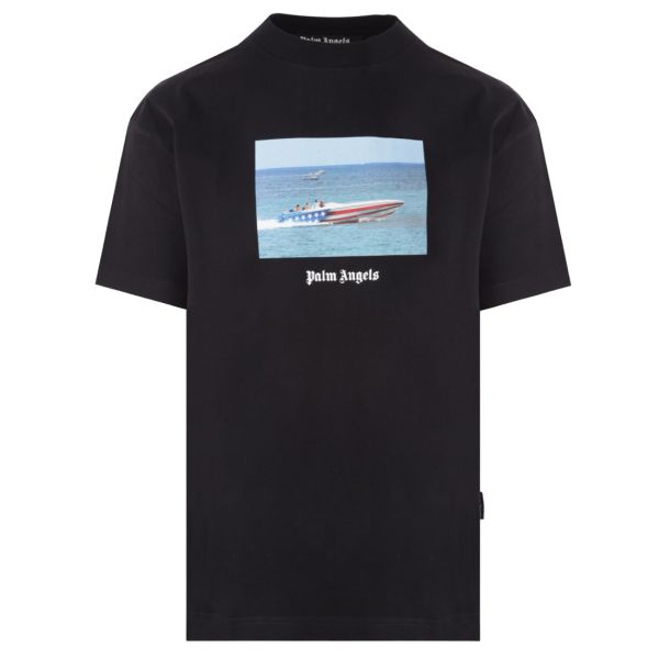 Palm Angels Getty Speedboat Classic T-shirt Zwart
