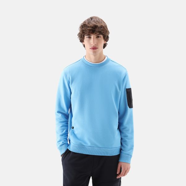 woolrich logo sweater licht blauw